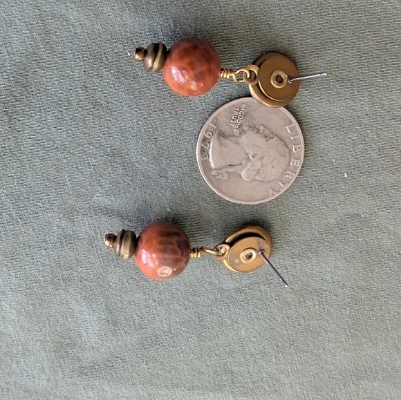 DesignerJan Michaels San Francisco Artisan Earring Pierced Dangle Natural Stones - Picture 6 of 6